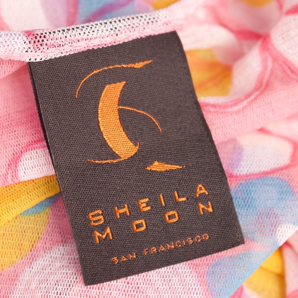 Vintage 90's Sheila Moon Mesh Short Sleeve Flower Power Cycling Top Made In USA - Picture 13 of 14